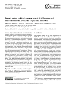 Fresnel scatter revisited – comparison of 50 MHz radar and