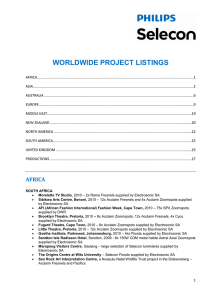 WORLDWIDE PROJECT LISTINGS