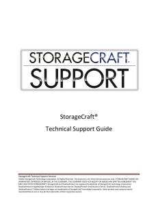 StorageCraft® Technical Support Guide
