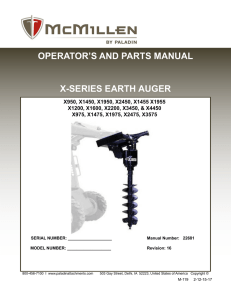 operator`s and parts manual x-series earth auger
