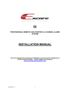 installation manual - Encore Automotive Systems