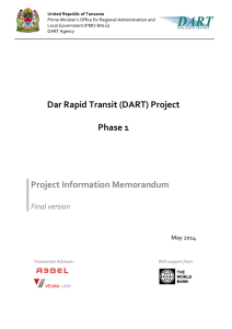 (DART) Project Phase 1 Project Information Memorandum