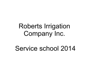 Roberts Irrigation Company Inc. Service school 2014