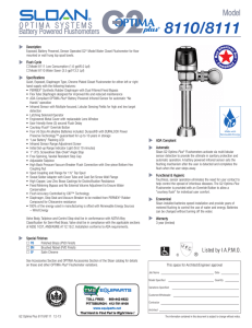 G2 8110 Flushometers Information Sheet