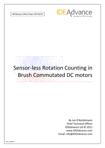 Sensor-less Rotation Counting in Brush Commutated DC motors
