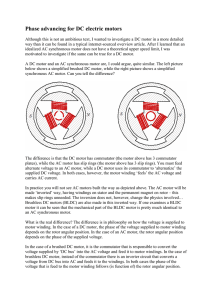 Phase advancing for DC electric motors