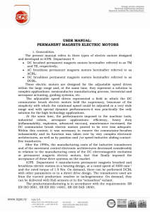 user manual: permanent magnets electric motors