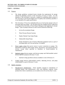 SECTION 15453 - PLUMBING PUMPS STANDARD