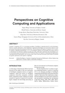 Perspectives on Cognitive Computing and Applications