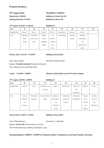 Program Summary 19 August 2014 WASEDA CAMPUS