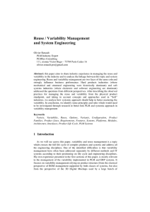 Reuse / Variability Management and System - CEUR