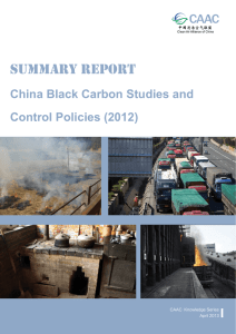 Summary Report of China Black Carbon Studies and Control Policies