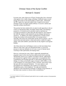 Chinese Views of the Syrian Conflict Michael D. Swaine