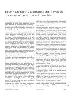 Serum neurotrophin-3 and neurotrophin