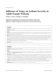 Influence of Atopy on Asthma Severity in Adult Female Patients