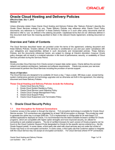 Oracle Cloud Hosting and Delivery Policies