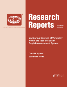 Monitoring Sources of Variability Within the Test of Spoken English