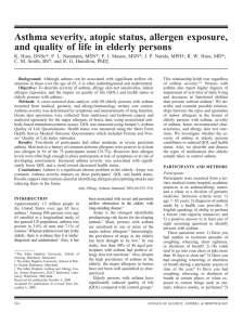 Asthma severity, atopic status, allergen exposure, and quality of life