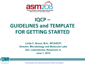 IQCP – Guidelines and Template for Getting Started – Linda C