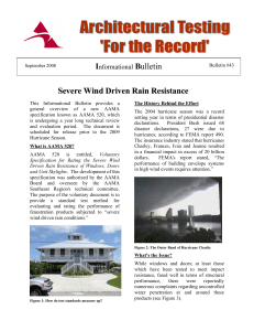 Severe Wind Driven Rain Resistance