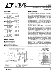 LT1001 Precision Operational Amplifier APPLICATIONS U