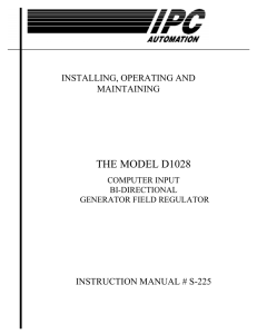 IPC 1028 Computer Input Bi-directional Generator Field Regulator