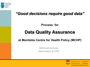 Process for Data Quality Assurance