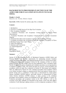 Background to Procedures in Section XI of the ASME Code