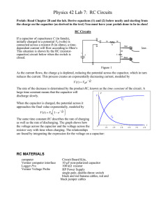 Physics 42 Lab 7: RC Circuits