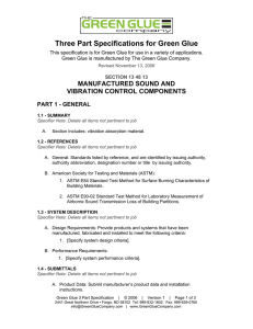 Three Part Specifications for Green Glue