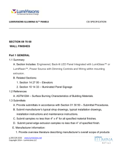 Illumina Panel Specification - LumiVisions Architectural Elements, Inc.