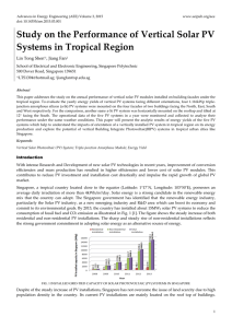 Study on the Performance of Vertical Solar PV Systems in Tropical