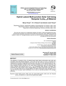 Hybrid Lateral Multi-junction Solar Cell Using Nonpolar InxGa(1