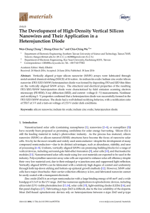 The Development of High-Density Vertical Silicon Nanowires and