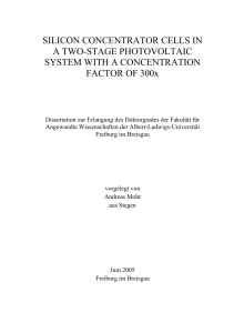 SILICON CONCENTRATOR CELLS IN A TWO