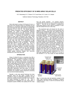 predicted efficiency of si wire array solar cells