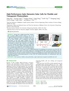 High-Performance GaAs Nanowire Solar Cells