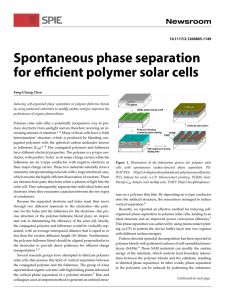 Spontaneous phase separation for efficient polymer solar cells