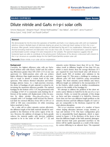 Dilute nitride and GaAs n-i-p-i solar cells | SpringerLink