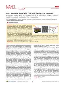 GaAs Nanowire Array Solar Cells with Axial p−i−n Junctions