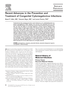 Recent Advances in the Prevention and Treatment of Congenital