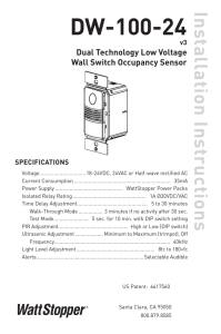 DW-100-24 Dual Technology Low Voltage Wall Switch Occupancy