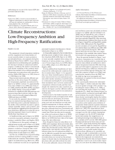 Climate Reconstructions: Low-Frequency Ambition and High