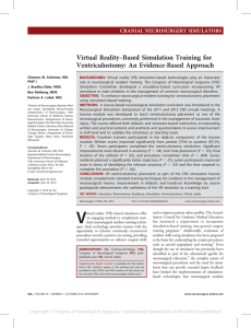 Virtual Reality–Based Simulation Training for Ventriculostomy: An