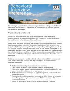 Behavioral Interview Reference - Rice University Center for Career