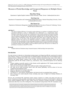 Measures of Partial Knowledge and Unexpected Responses in