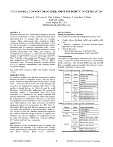 high i/o bga connector solder joint integrity investigation