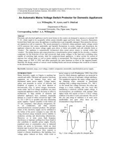 An Automatic Mains Voltage Switch - Journal of Emerging Trends in