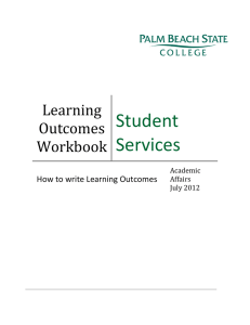 Student Services Learning Outcomes Workbook