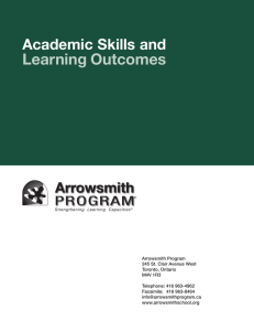 Report on Academic Skills and Learning Outcomes